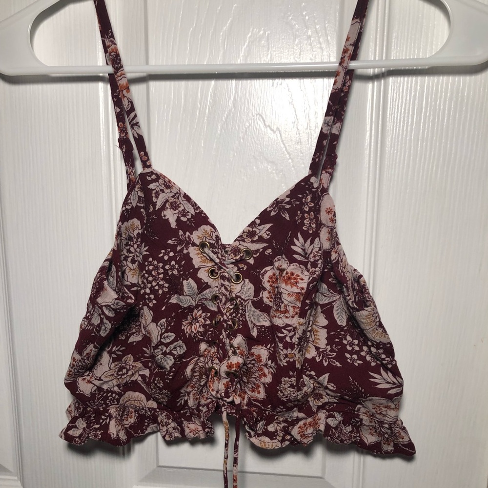 LA HEARTS FLORAL CROP TOP SIZE SMALL